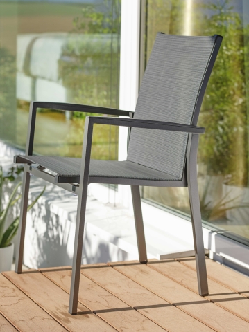 Stern New Levanto Stapelsessel Aluminium Anthrazit, Textilen Karbon