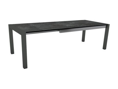 Stern Ausziehtisch Aluminium anthrazit, HPL Silverstar Slate, 174-254x90cm