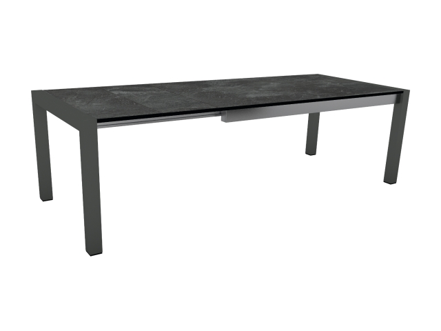 Stern Ausziehtisch Aluminium anthrazit, HPL Silverstar Slate, 174-254x90cm