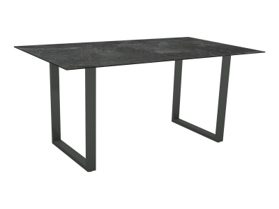Stern Kufentisch Aluminium Anthrazit HPL Silverstar Dekor Slate 160x90cm
