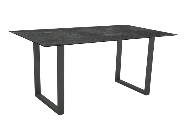 Stern Kufentisch Aluminium Anthrazit HPL Silverstar Dekor Slate 160x90cm
