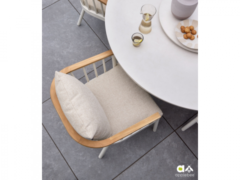 Apple Bee Condor Dining Armchair Alu Oyster