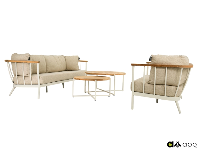 Apple Bee Condor Lounge Sofa 3-Sitzer Alu Oyster 217cm