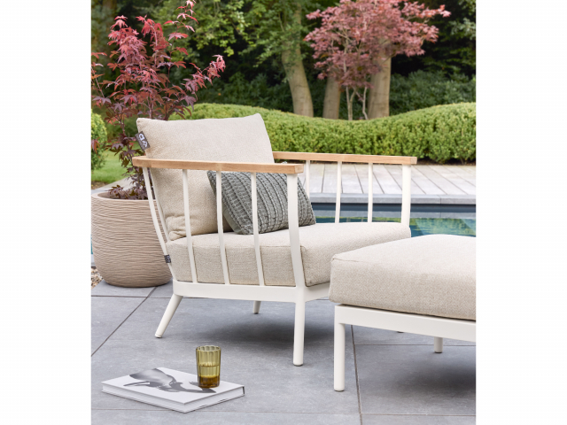 Apple Bee Condor Lounge Hocker Alu Oyster 68x52x40cm