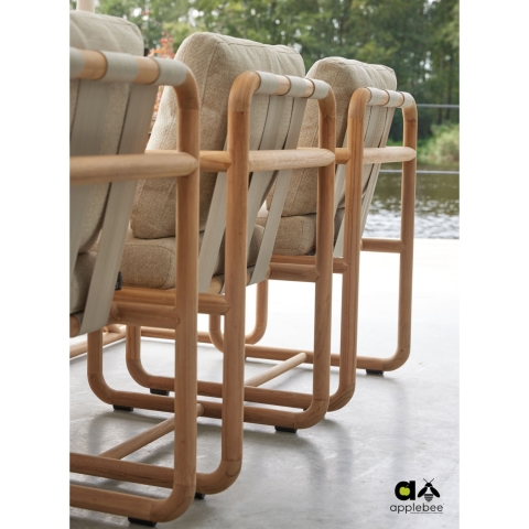 Apple Bee Dolce Armlehnstuhl Teak Kissen Cotton Flower