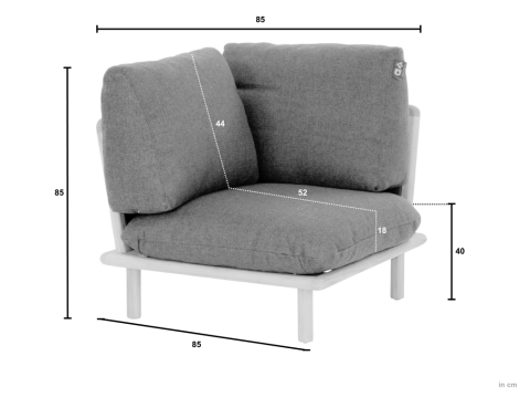 Apple Bee Sling Eckteil 85x85cm, Teak Cotton Flower