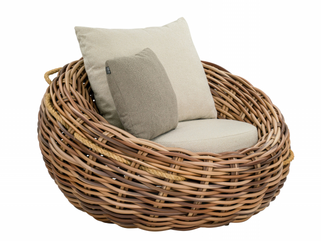 Apple Bee Cocoon Lounge Chair Boucle Cream 130x130x69cm