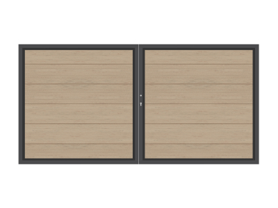 System WPC XL Doppeltor sand 2036<br>H:180cm, Anthrazitrahmen, Sonderbreite