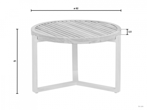 Apple Bee Monaco Kaffeetisch Oyster Teak 62x41cm