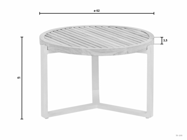 Apple Bee Monaco Kaffeetisch Oyster Teak 62x41cm