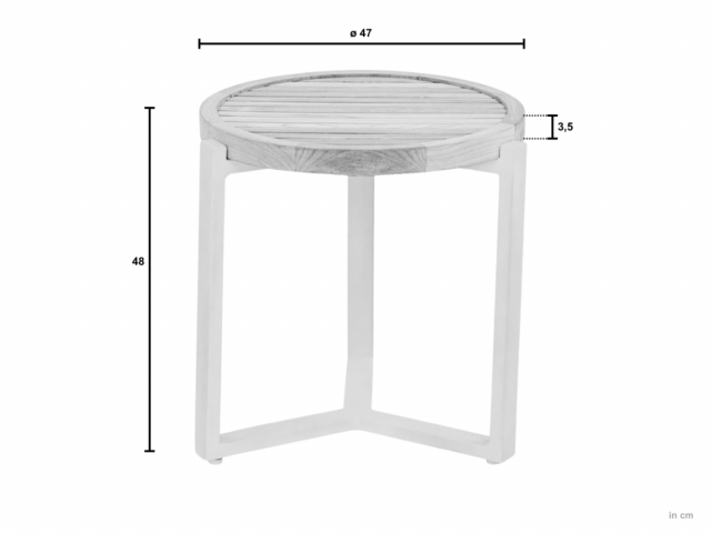 Apple Bee Monaco Kaffeetisch Oyster Teak 47x48cm