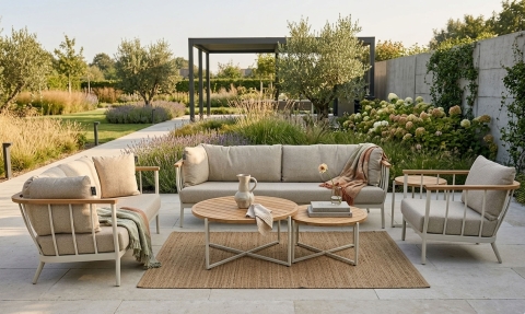 Apple Bee Condor Lounge-Set 3 Oyster Cotton Flower