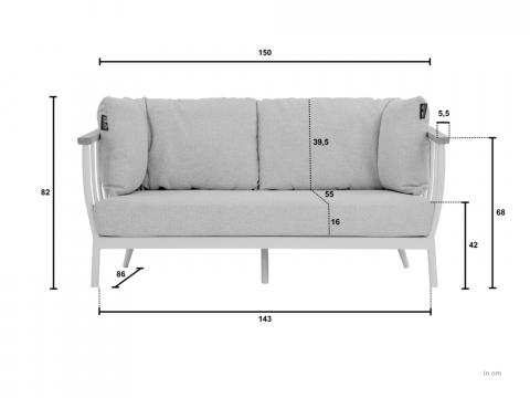 Apple Bee Condor Lounge-Set 3 Oyster Cotton Flower