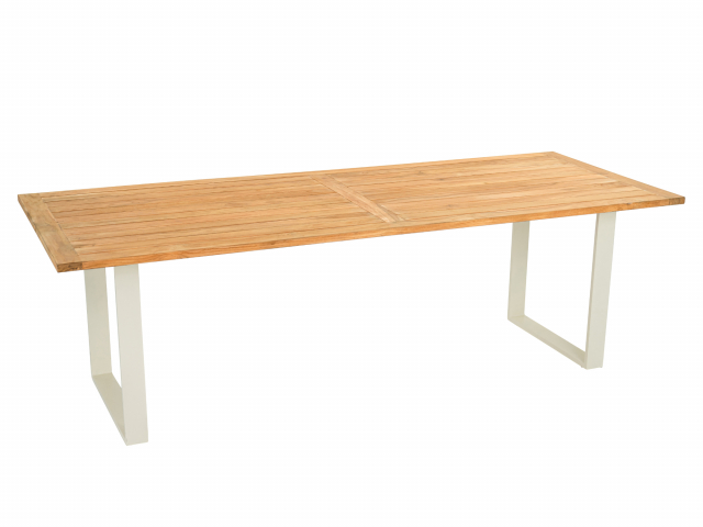 Apple Bee Condor Dining Tisch Alu oyster 240x95cm mit Teakplatte