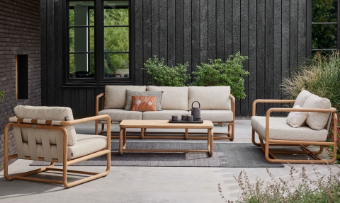 Apple Bee Dolce Lounge-Set 4 Teak inkl. Kissen Cotton Flower ca. 295x311cm Apple Bee Dolce Lounge-Set 4 Teak inkl. Kissen Cotton Flower ca. 295x311cm