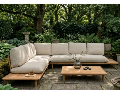 Apple Bee Sling Lounge-Set 3 ca. 327x260cm Teakholz Cotton Flower