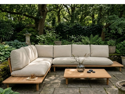 AppleBee Apple Bee Sling Lounge-Set 3 ca. 327x260cm Teakholz Cotton Flower