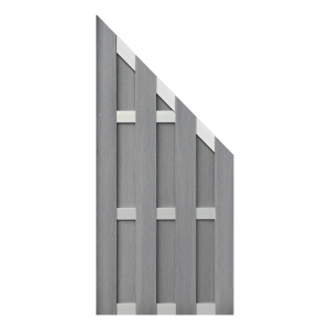 Groja WPC Fertigzaun 84,3x180-90cm Steingrau co-extrudiert Groja WPC Fertigzaun 84,3x180-90cm Steingrau co-extrudiert
