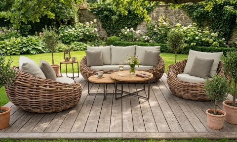 Apple Bee Cocoon-Condor Lounge-Set 1 Boucle cream ca. 496x260cm