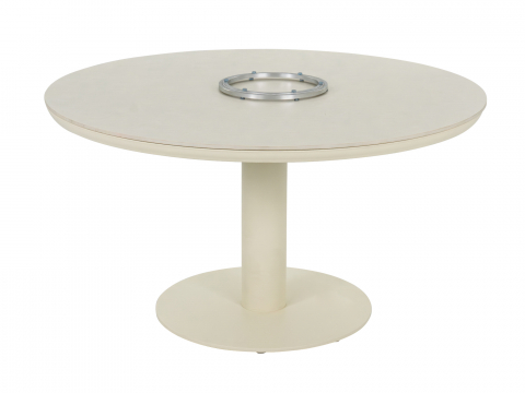 Apple Bee Melville Dining Tisch 140cm rund sintered stone oyster mit Drehplatte