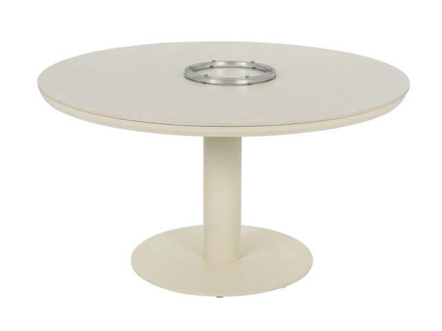 Apple Bee Melville Dining Tisch 140cm rund sintered stone oyster mit Drehplatte