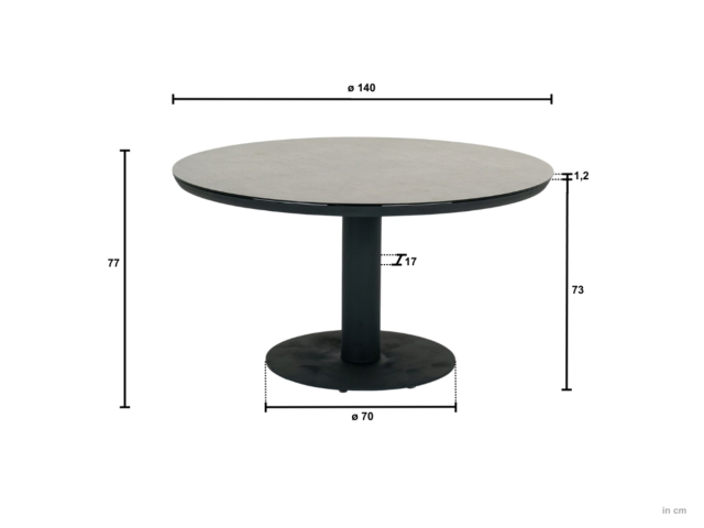 Apple Bee Melville Dining Tisch 140cm rund HPMS stone oyster mit Drehplatte