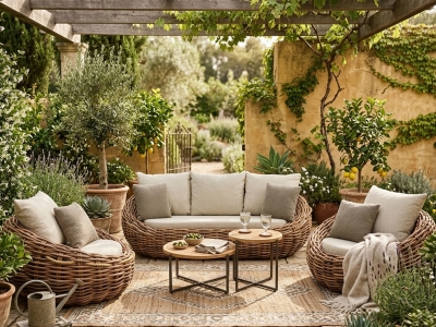 Apple Bee Cocoon-Condor Lounge-Set 2 Boucle cream ca. 496x260cm