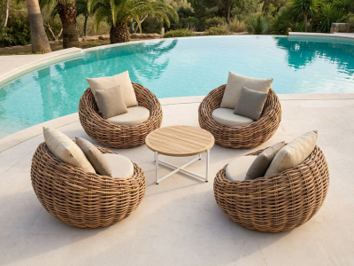 Apple Bee Cocoon-Milou Lounge-Set 5 Boucle cream