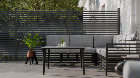 GroJaLumino Ellipse Steckzaun-Set 180x180cm anthrazit