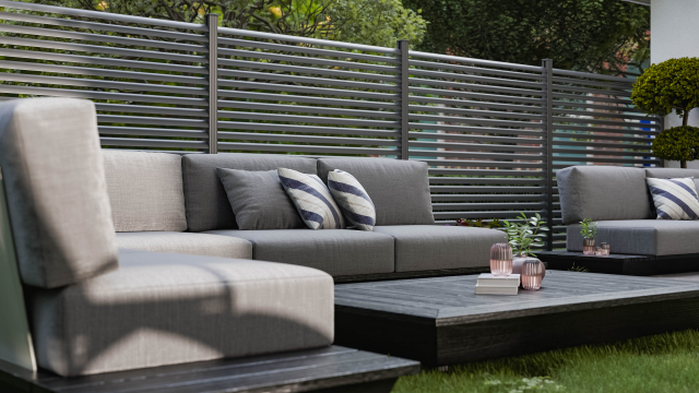 GroJaLumino Ellipse Steckzaun-Set 180x180cm anthrazit