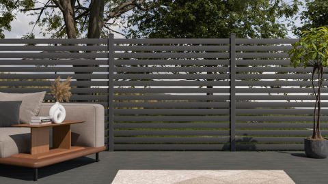GroJaLumino Edge Steckzaun-Set 180x180cm anthrazit