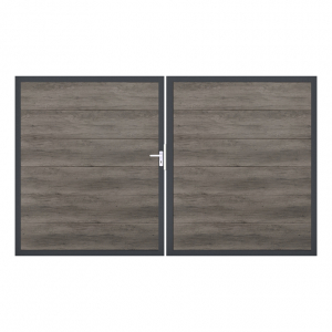 Groja BasicLine Nova Doppeltor DIN Rechts Sonderbreite H:180cm Monument Oak  DB703