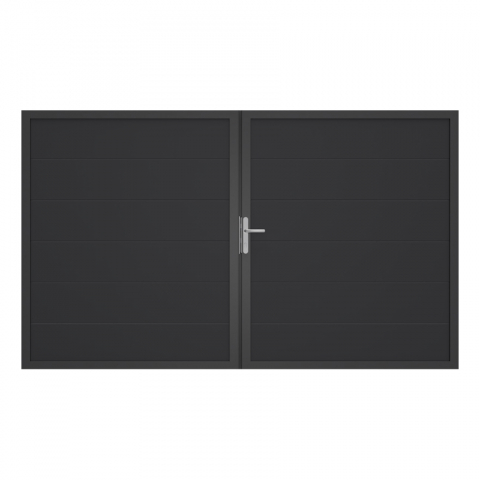 Groja BasicLine Nova Doppeltor DIN Links Sonderbreite H:180cm Anthrazitgrau DB703