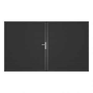Groja BasicLine Nova Doppeltor DIN Rechts Sonderbreite H:180cm Anthrazitgrau  DB703