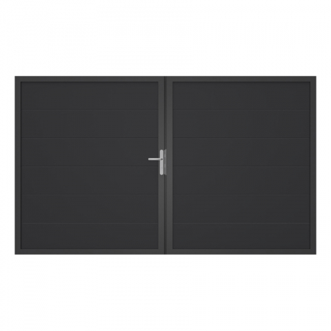 Groja BasicLine Nova Doppeltor DIN Rechts Sonderbreite H:180cm Anthrazitgrau DB703