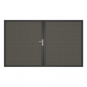 Groja BasicLine Nova Doppeltor DIN Rechts Sonderbreite H:180cm Grey Ash Cut  DB703