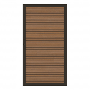 System NEO Platinum Zauntor teak-braun 3722 Universalanschlag 98x180 cm