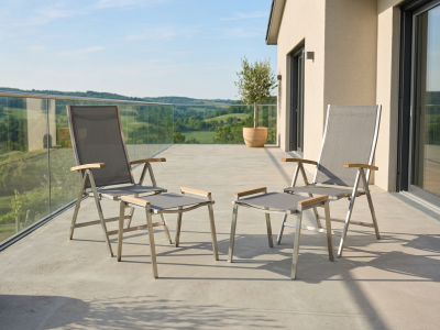 Zebra Gartenm&ouml;bel-Set Relax One-1 mit 2 Klappsesseln und 2 Hocker