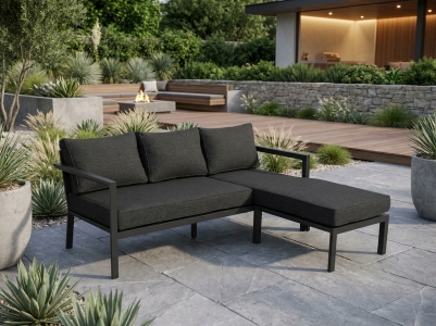Brafab Delia Diwan Loungesofa 167x144cm, Aluminium Anthrazit, inkl. Polster