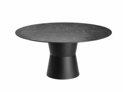Brafab Nidaba Diningtisch 160cm, Black marble Tischplatte aus HPL
