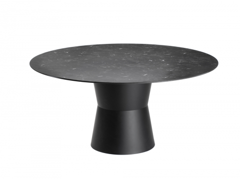 Brafab Nidaba Diningtisch 160cm, Black marble Tischplatte aus HPL