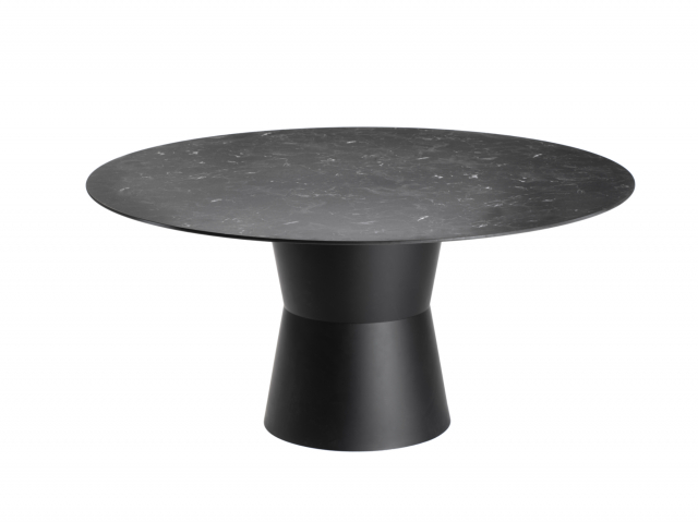 Brafab Nidaba Diningtisch 160cm, Black marble Tischplatte aus HPL