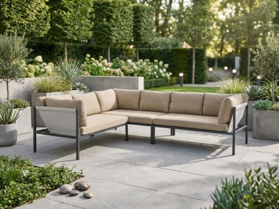 Brafab Allie Loungeset, Anthrazit-Barley 256x211x83cm inkl. Kissen