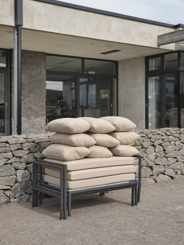 Brafab Allie Loungeset, Anthrazit-Barley 256x211x83cm inkl. Kissen