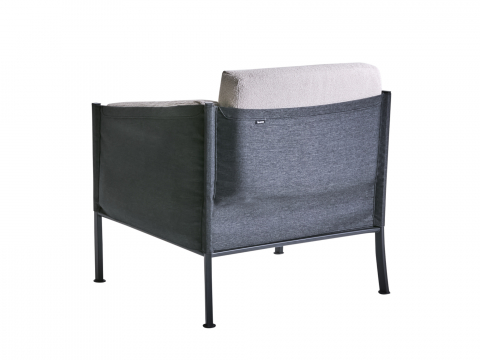 Brafab Delux Loungesessel, Schwarz Teddy beige