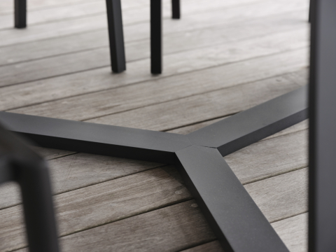 Brafab Laurion Esstisch 150cm rund, Aluminium-Teak