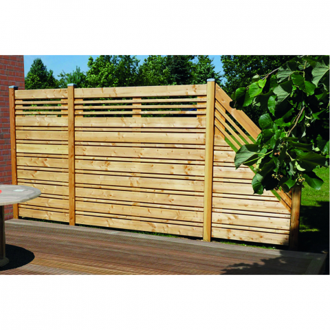 Sichtschutzzaun Calabria mit Ziergitter Lrche-Douglasie 180x180cm