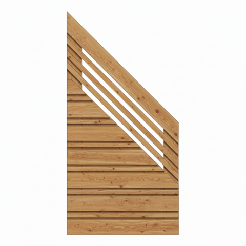 Sichtschutzzaun Calabria mit Ziergitter L&auml;rche-Douglasie 90x180-90cm rechts