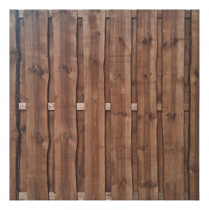 Bohlenzaun Rustic 180x180 cm Kiefer druckimprägniert Braun aus unbesäumten sägerauhen Bohlen