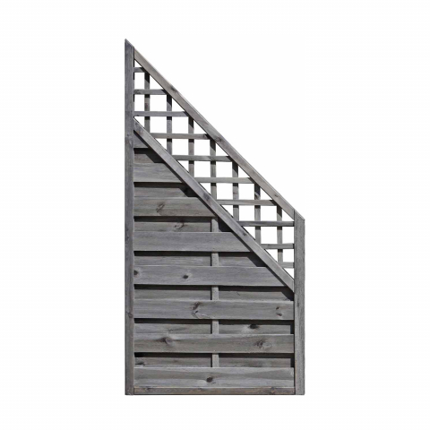 Dichtzaun Mailand Abschluss 90x180-90cm Kiefer kdi Grau